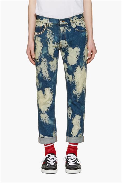 gucci bleached jeans